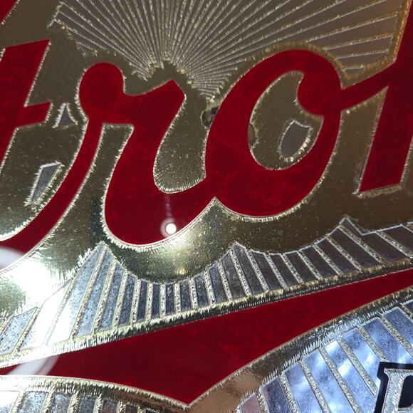 Vintage Stroh's Beer Oval Wall Mirror 20" x 17" Gold Red Lion Shield - Picture 16 of 16